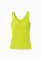 Lime 120 Knit V Tank Top