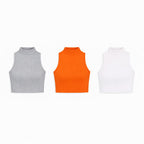 Grey & White & Orange Cropped Essential Cut