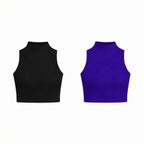 Black & Purple Cropped Essential Cut