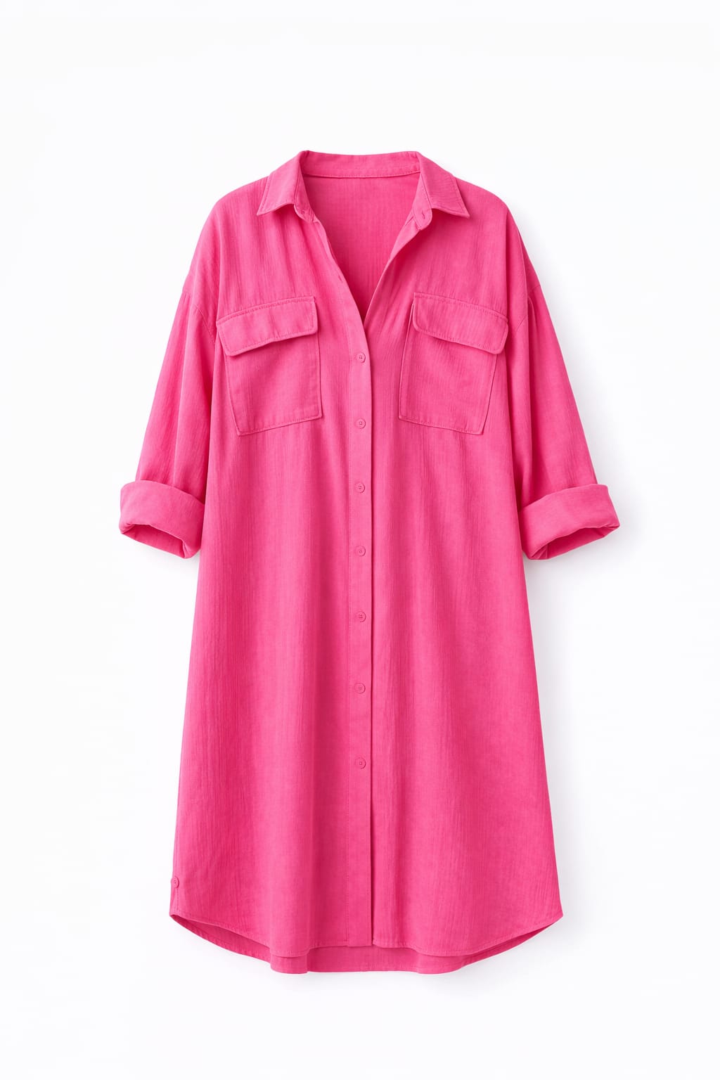 Fuchsia Sunny Days Washed Linen Shirt