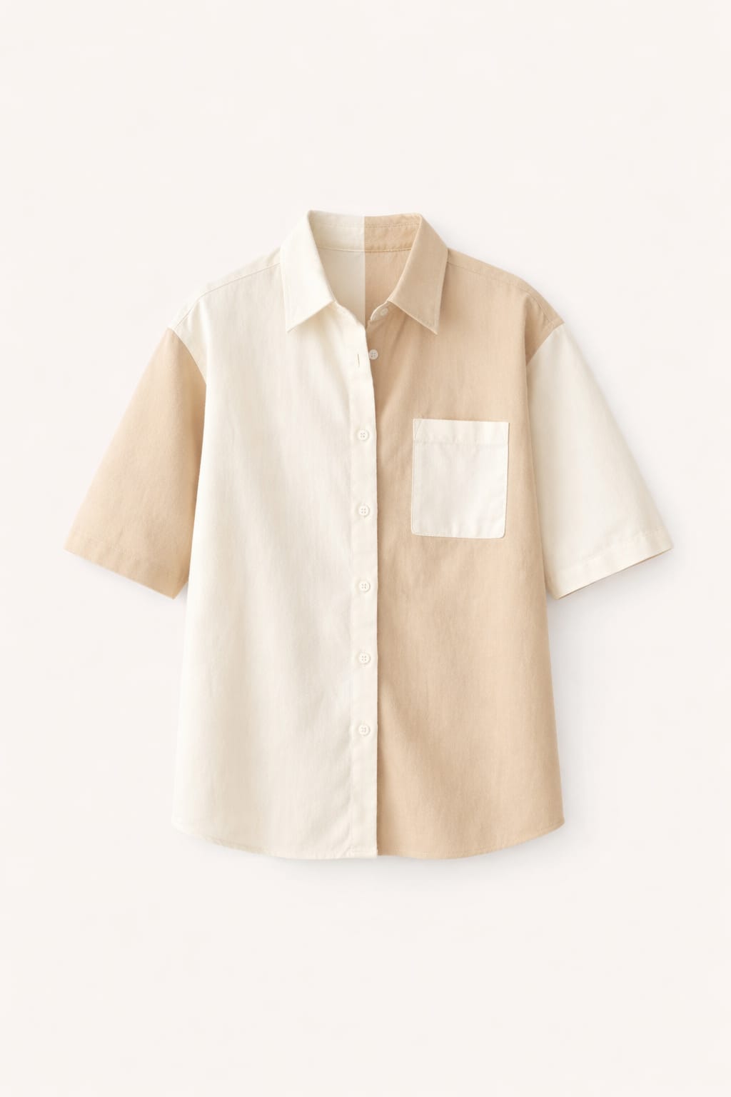 Beige Two-Tone Shirt