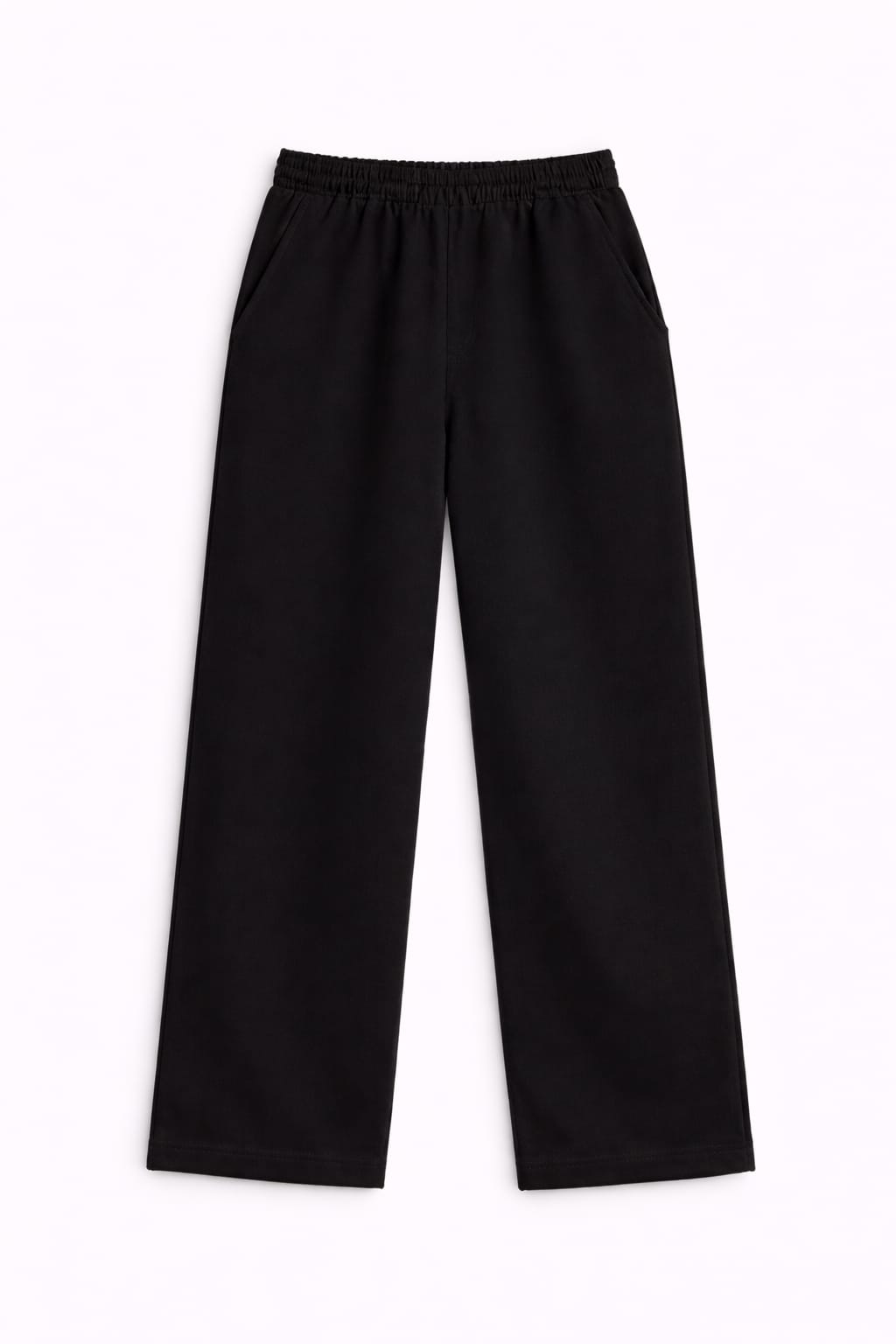 Black Straight Leg Light Weight Sweatpants