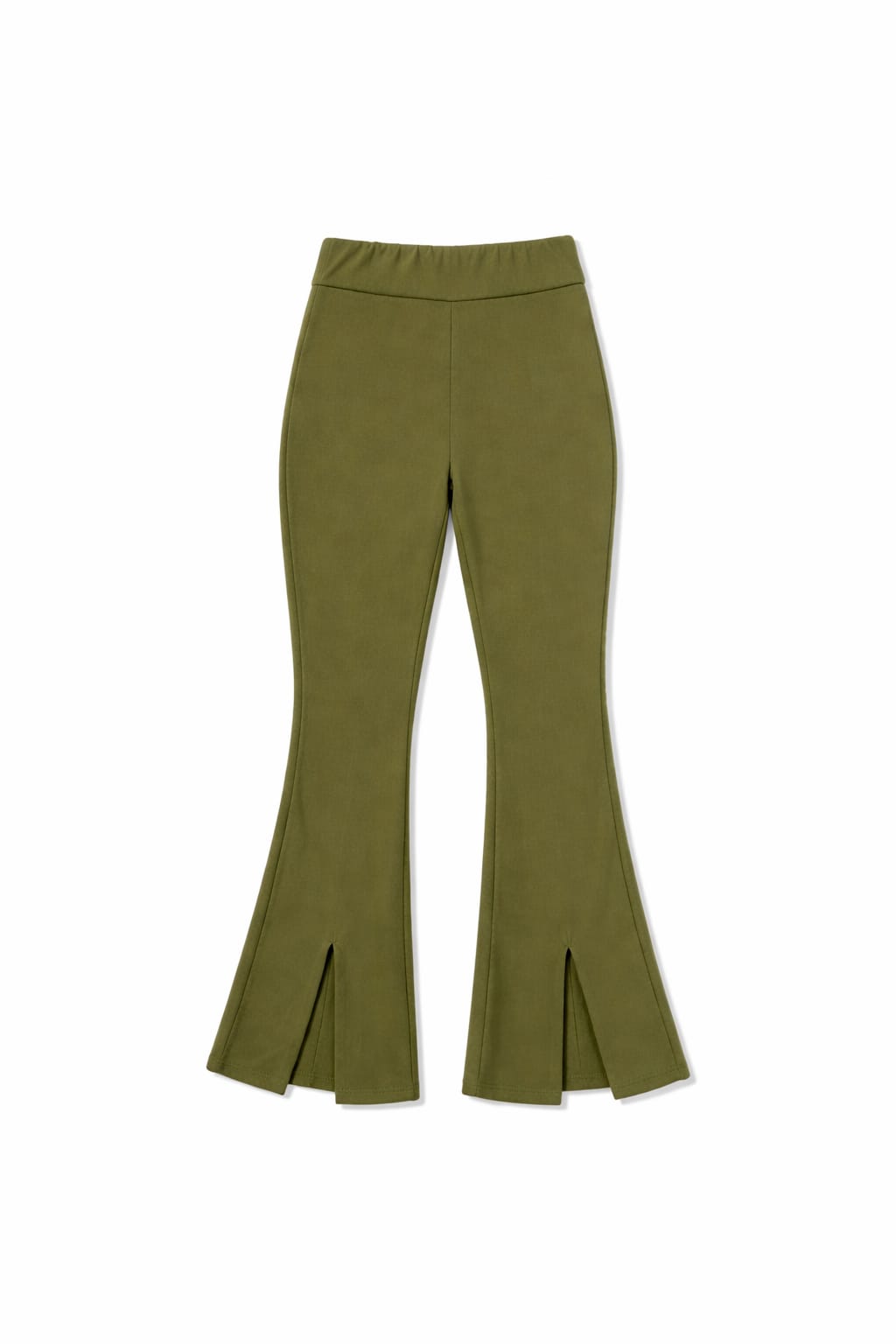 Olive Split Hem Slim Pants
