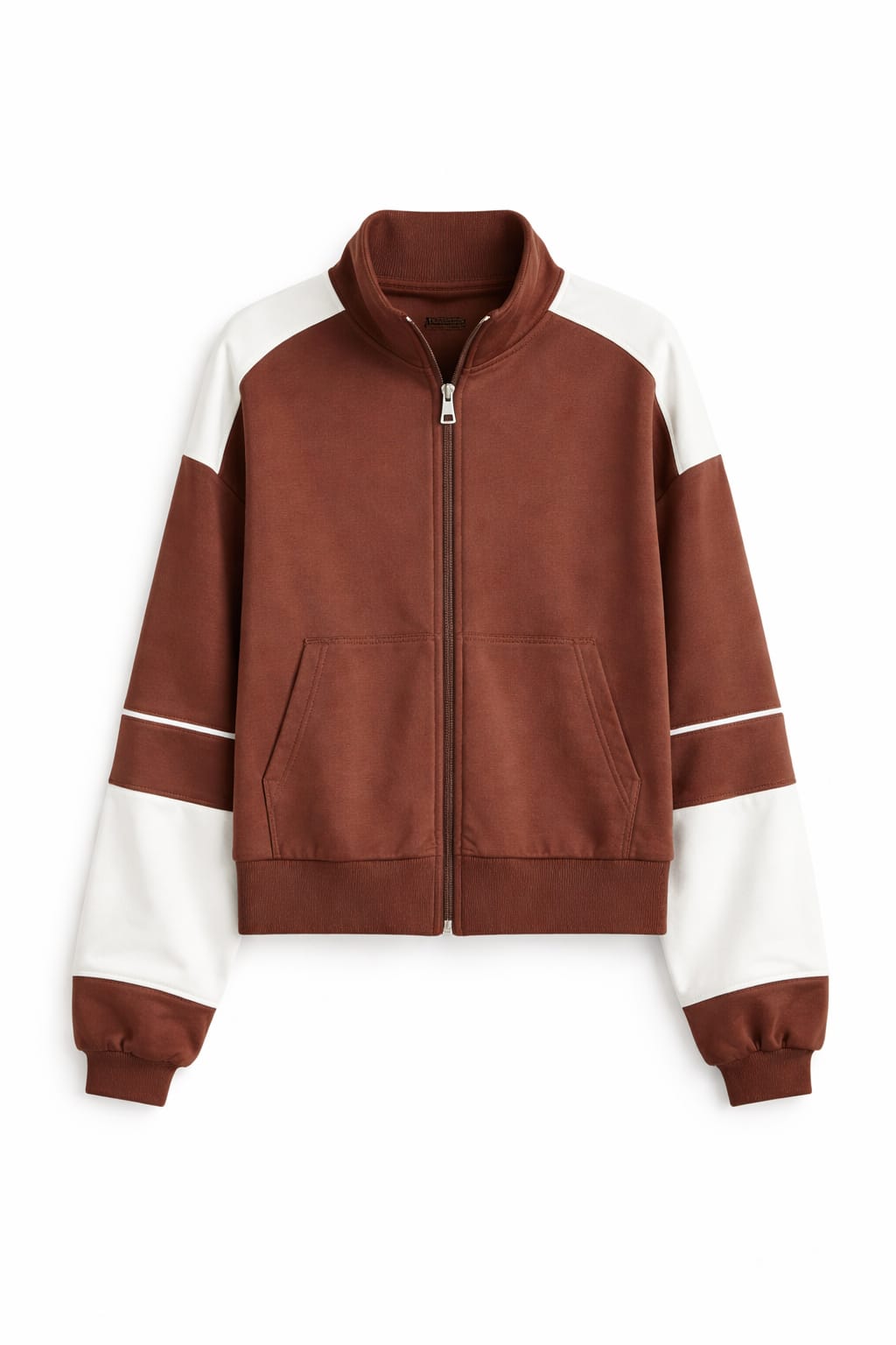Brown Light Weight Retro Zip Up