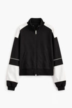 Black Light Weight Retro Zip Up