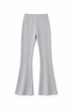 Grey Ribbed Knit Flare