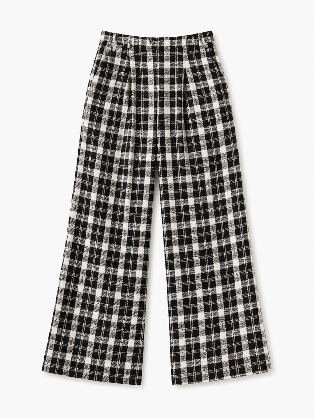 Black Tweed Print Pants