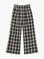 Black Tweed Print Pants