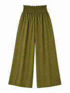 Olive Elastic Boho Pants