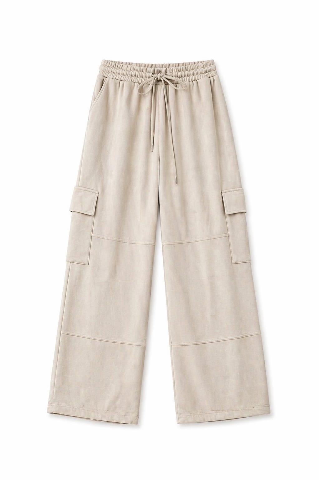 Beige Soft Cargo Pants