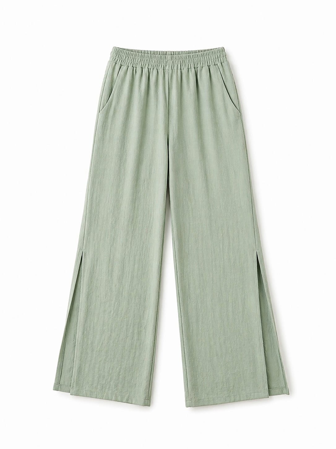 Mint Slitted Loose Pants