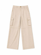 Beige Low Rise Cargos