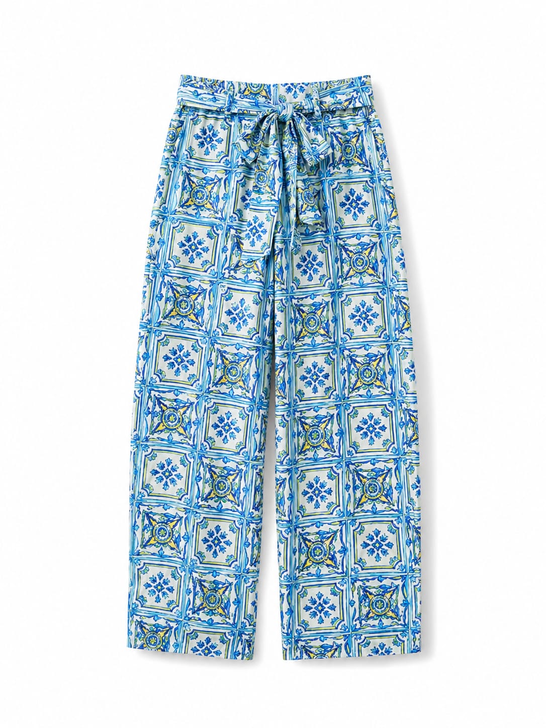 Paisley Print Linen Pants