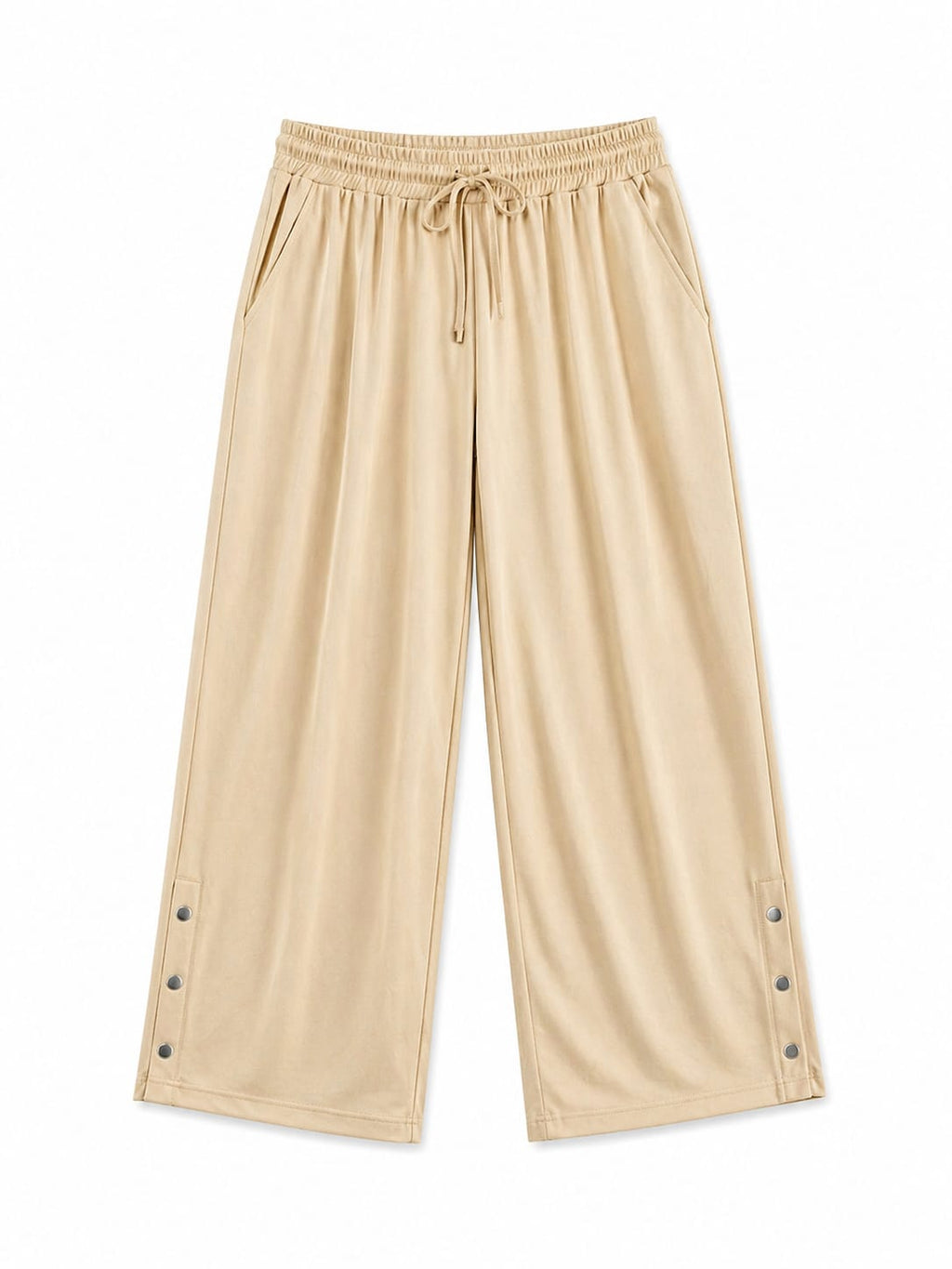 Beige Always Moving Side Slit Pants