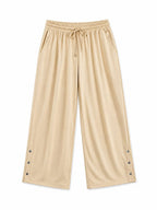 Beige Always Moving Side Slit Pants