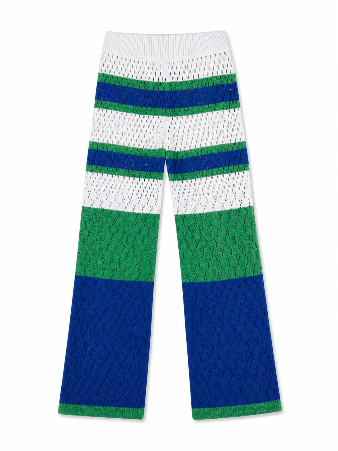 Blue Loving Lines Crochet Beach Pants