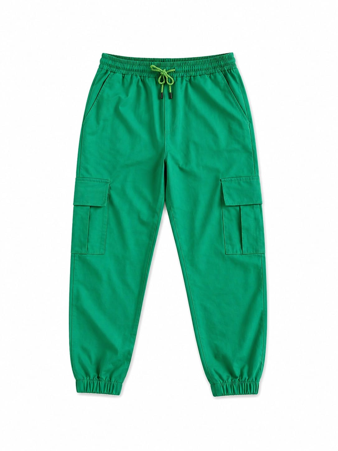 Green Low Waist Cargo Chinos