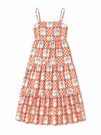 Checkered Sleeveless Tiered Dress