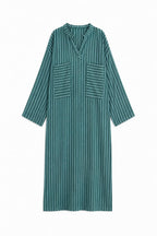 Olive Striped Easy Dress