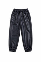 Navy Leather Jogger