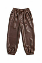 Brown Leather Jogger