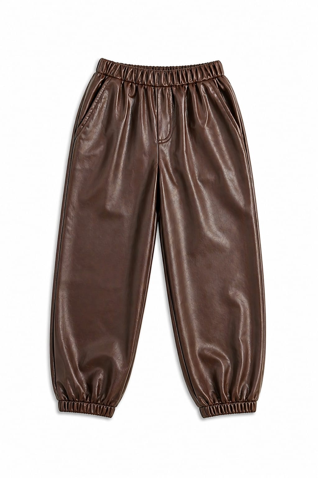 Brown Leather Jogger