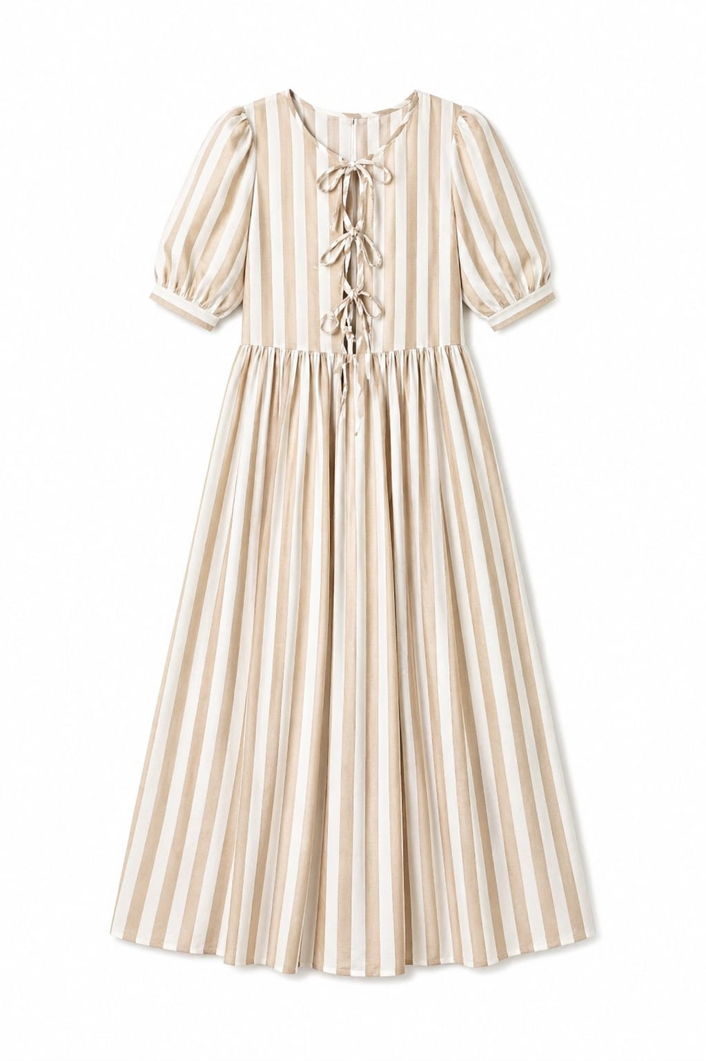 Cafe Cottage Core Front Tie Dress