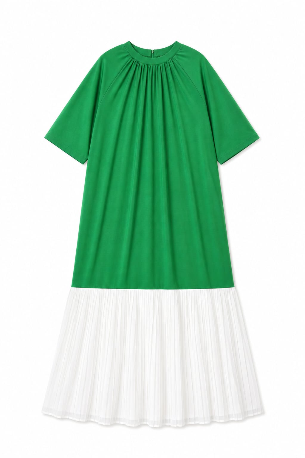 Green Pleats Bottom Dress