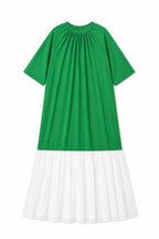 Green Pleats Bottom Dress