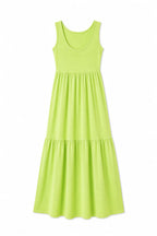 Lime Tiered Cotton City Dress