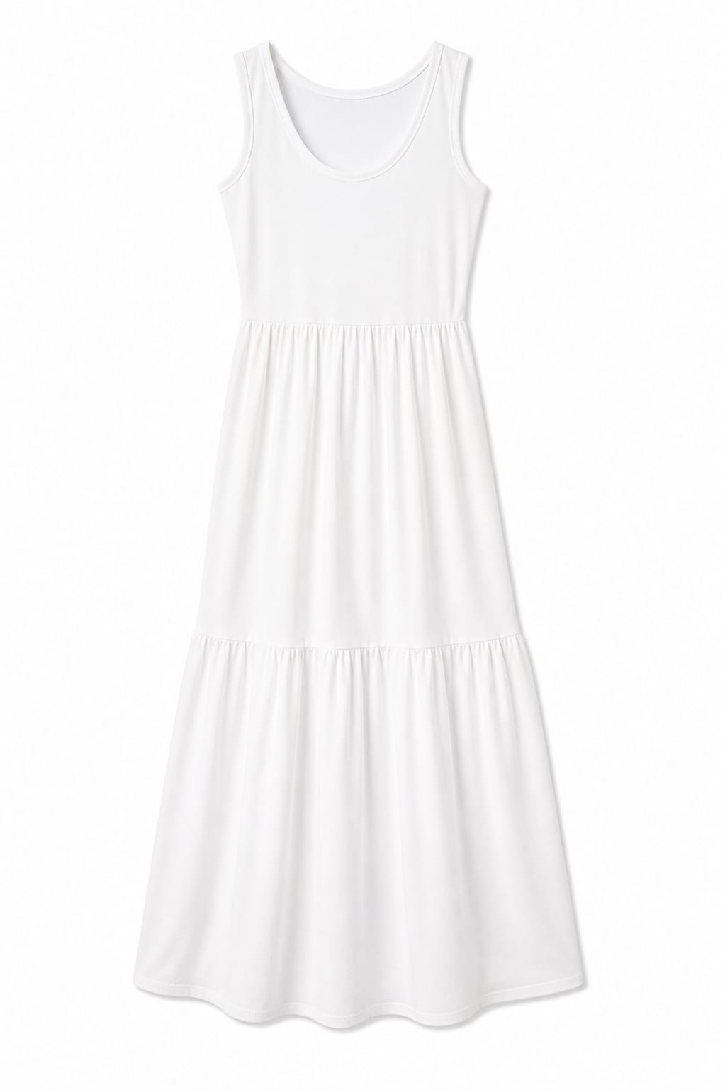 White Tiered Cotton City Dress