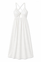 White Cut Out Back Tie Dress
