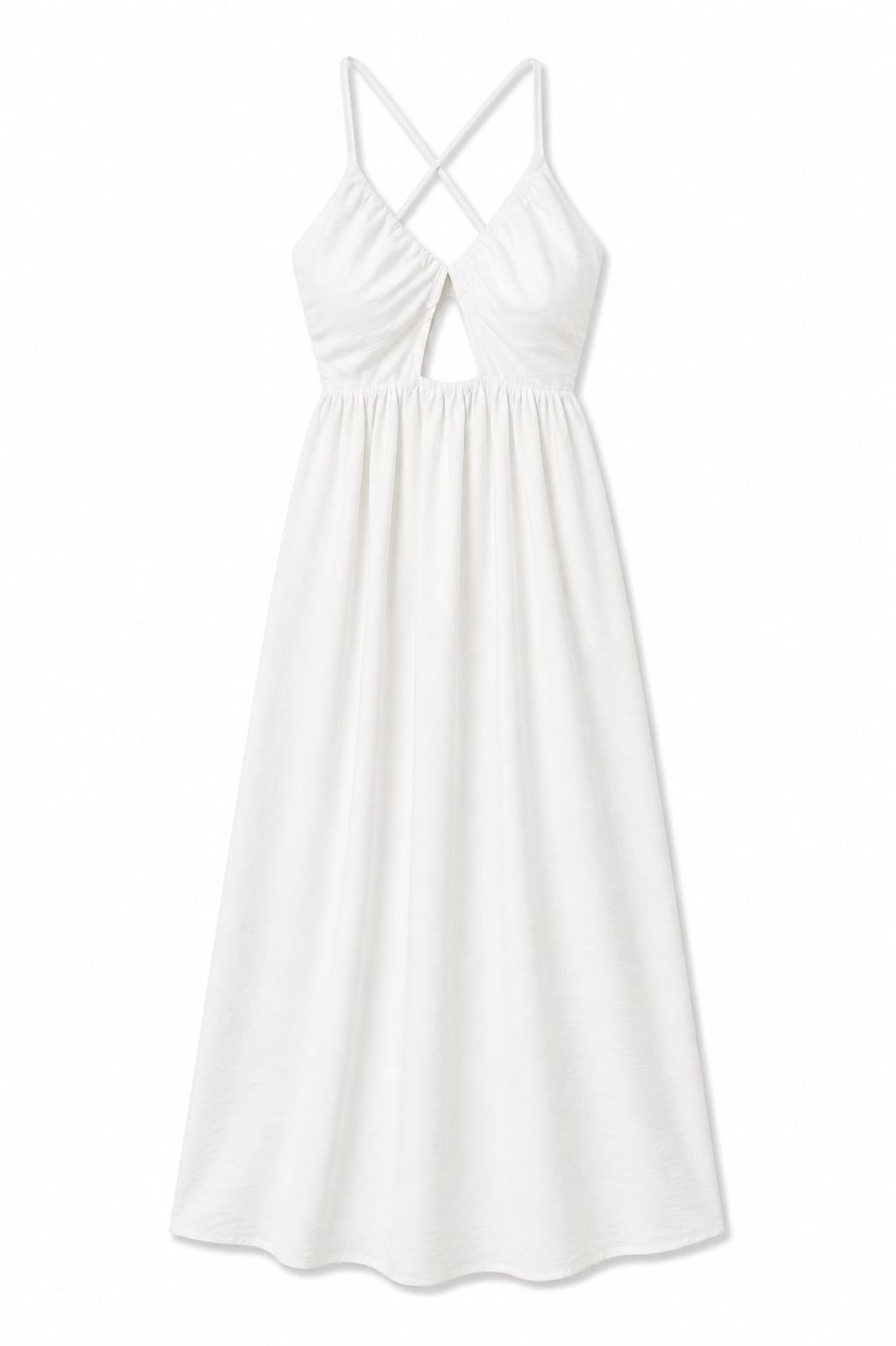 White Cut Out Back Tie Dress