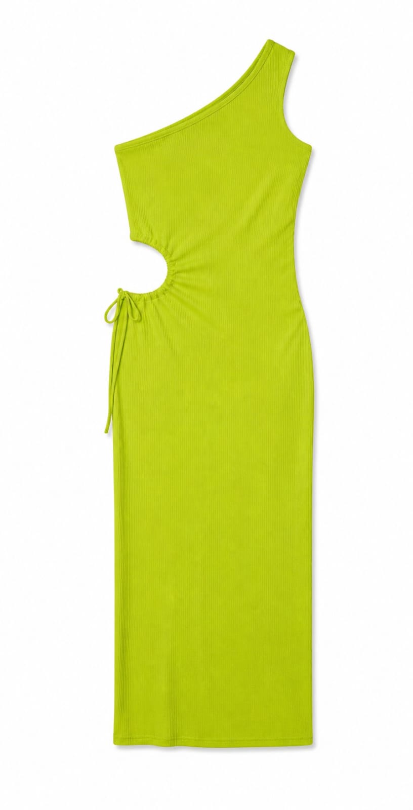 Lime Morning To Night Ribbed Cut Out Dress Frillu Lime Morning To Night Ribbed Cut Out Dress Frillu