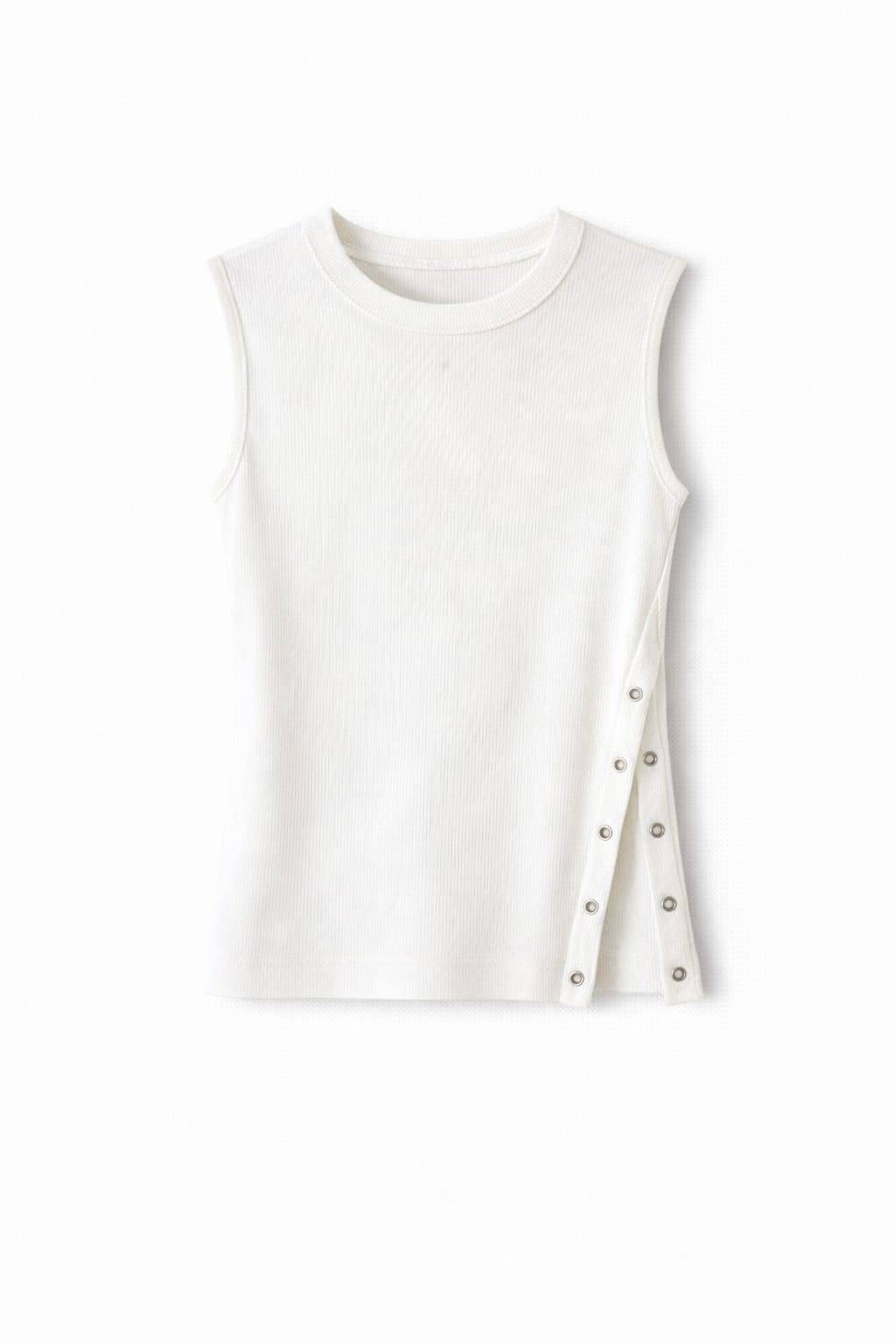 White 140 Soft Snap Top