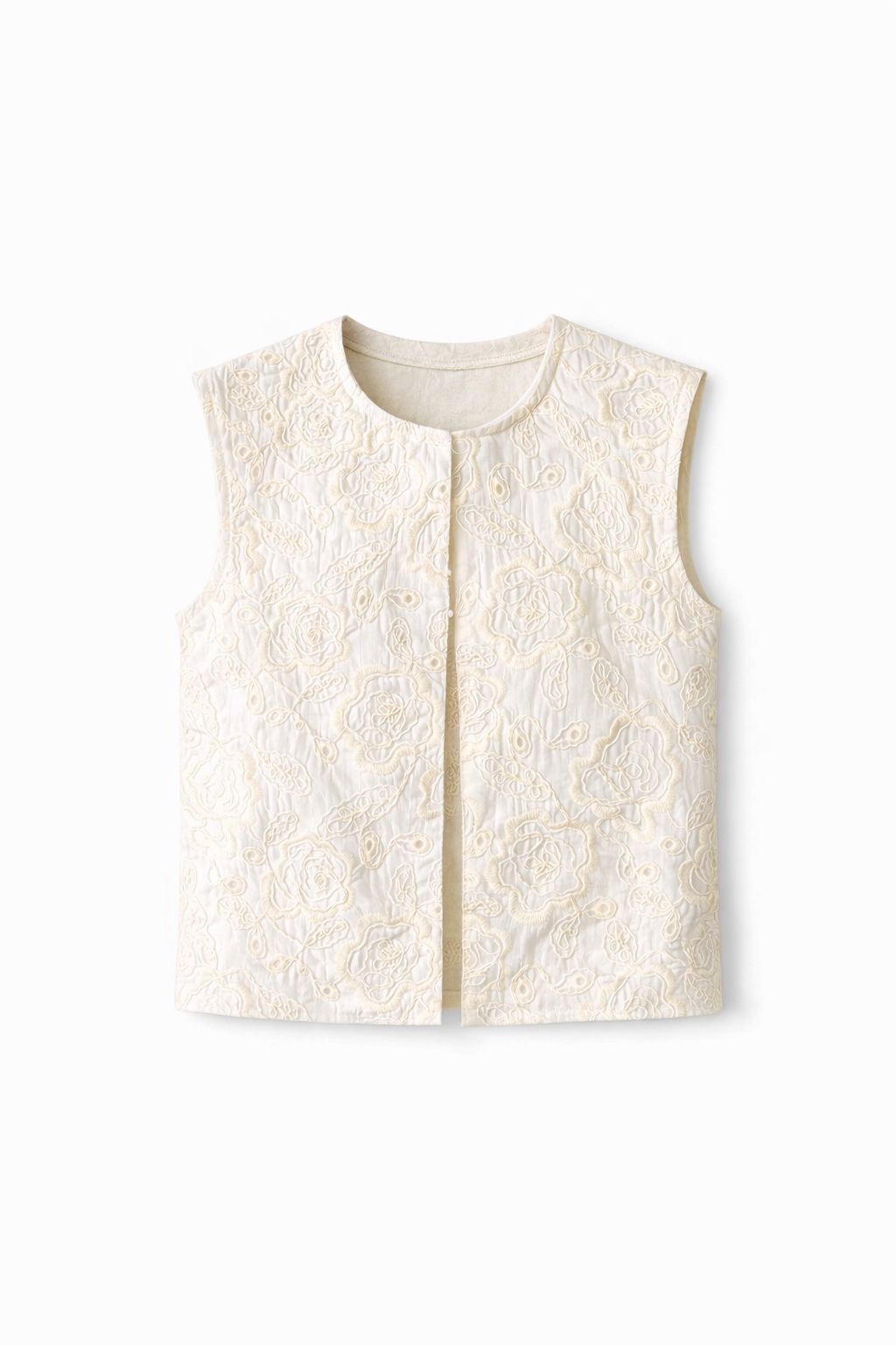 Ivory Statement Embroidery Vest