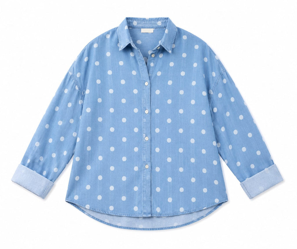 Light Blue Polka Dots Shirt