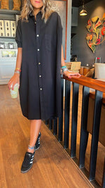 Black Denim Shirt Dress