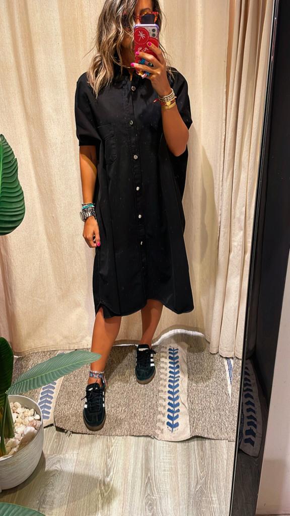 Black Denim Shirt Dress