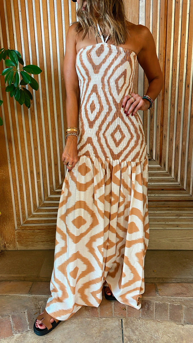 Beige Hawaiian Breeze Dress