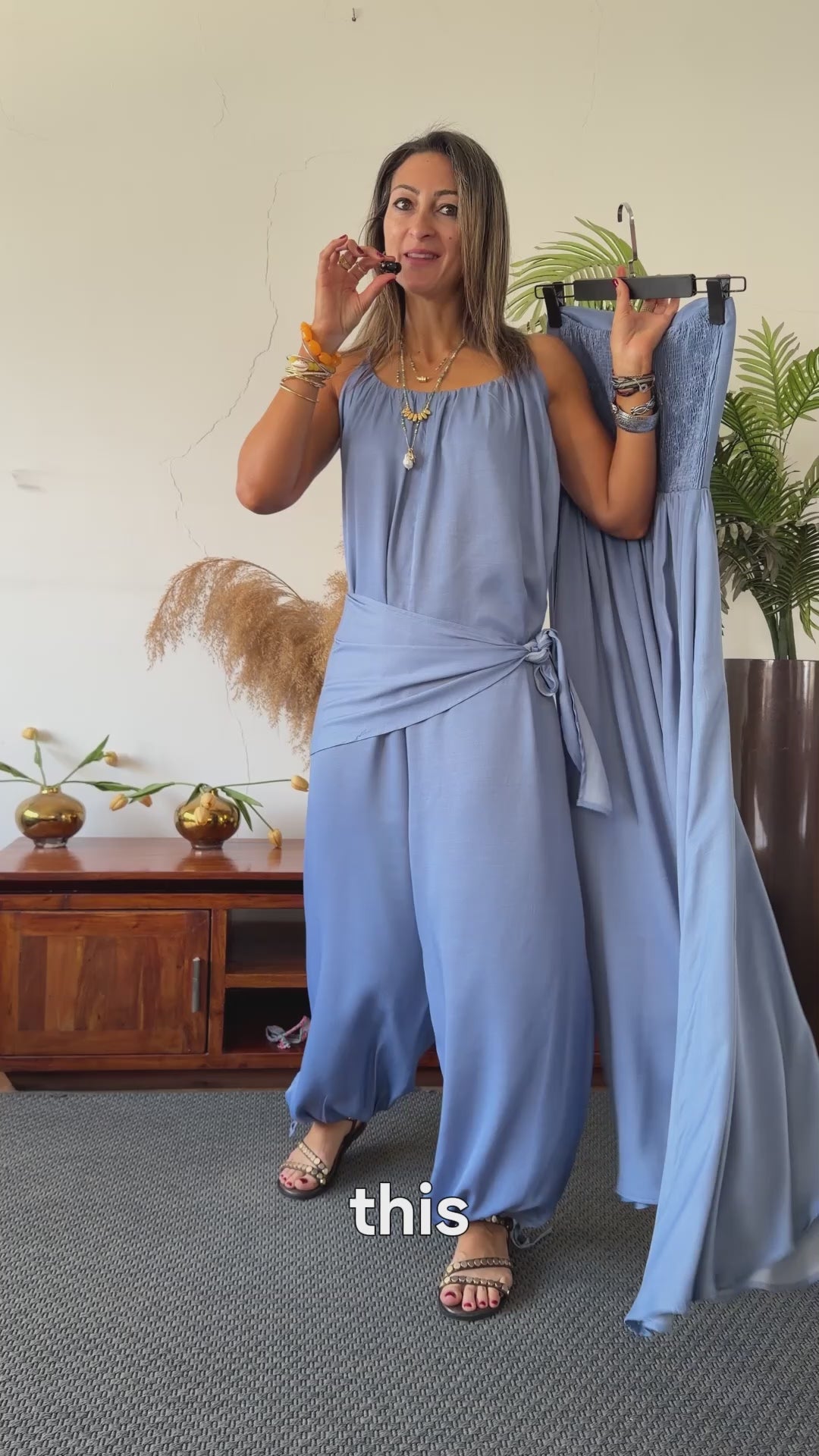 Paloma Light Blue Drop Waist Denim Dress