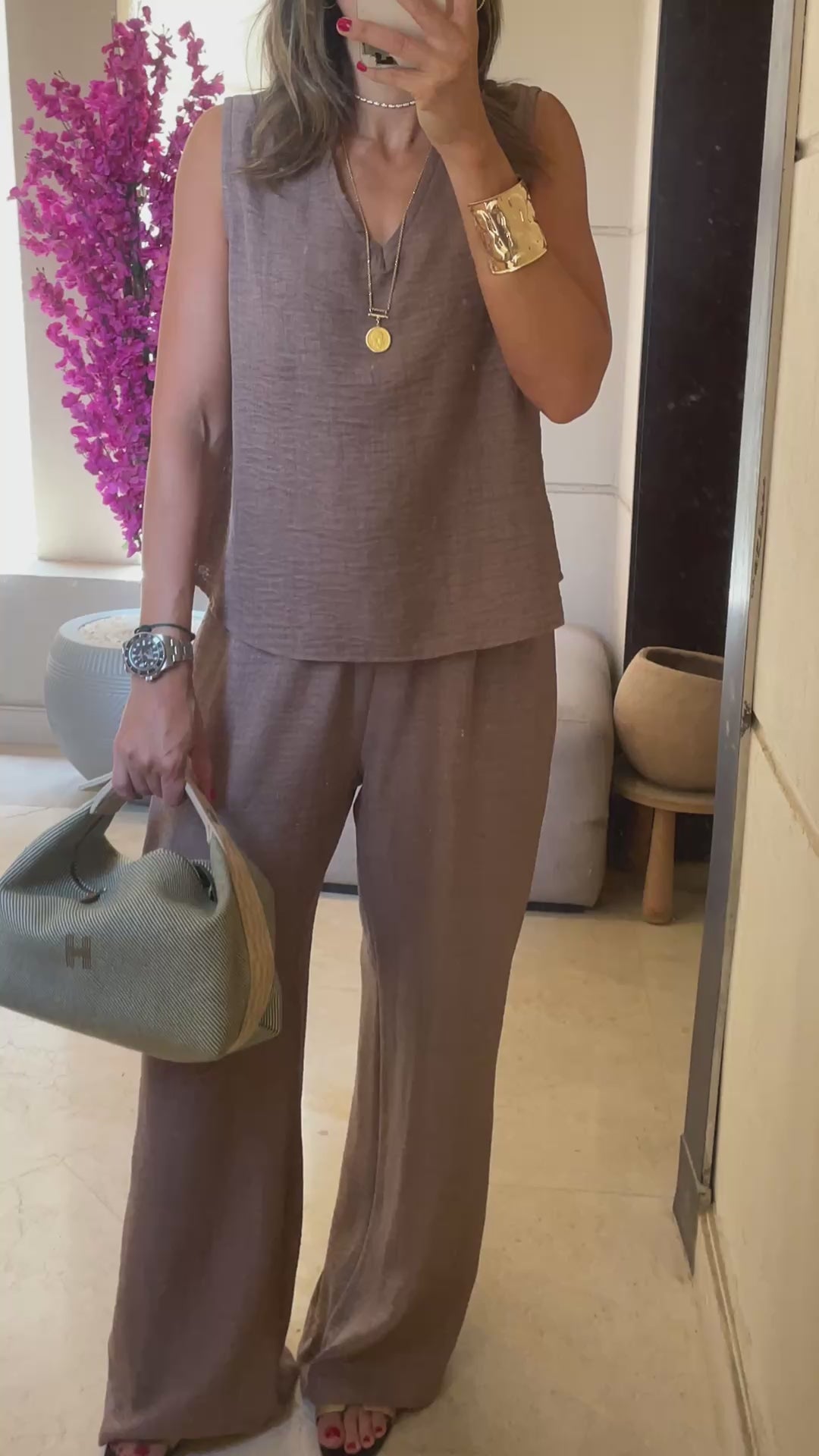 Cafe 2 Pieces Sleeveless Set