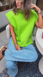 Lime Sleeveless Cool Nights Hoodie