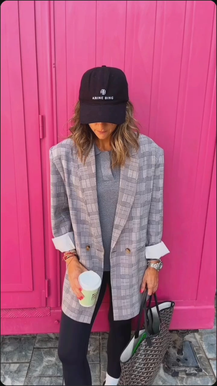 Grey Girl Boss Retro Oversize Blazer