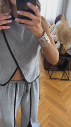 Grey Middle Line Pants