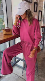 Fuchsia Acid Wash Two Pocket Pants