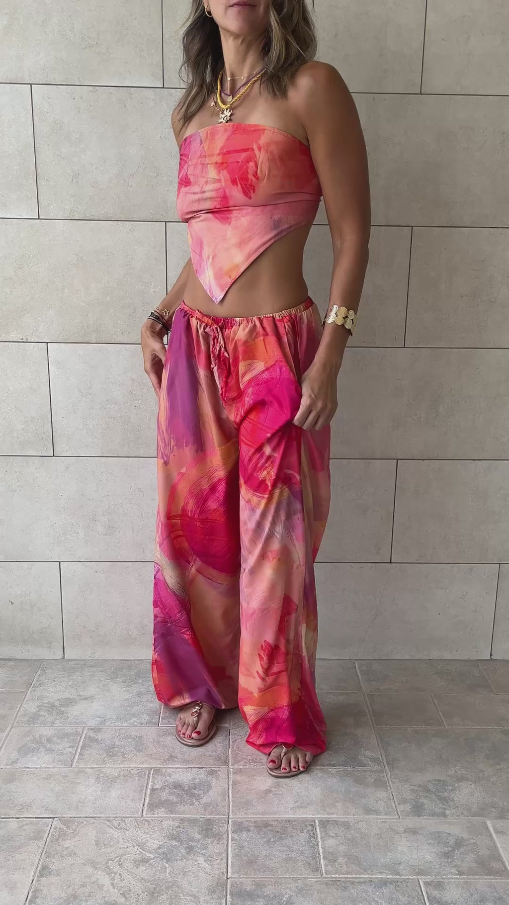 Colorful Tie Shoulder Dress