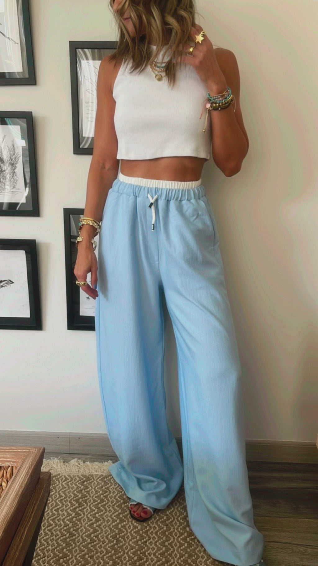 Baby Blue Summer Trim Pants