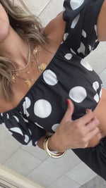 Polka Puff Cropped Top