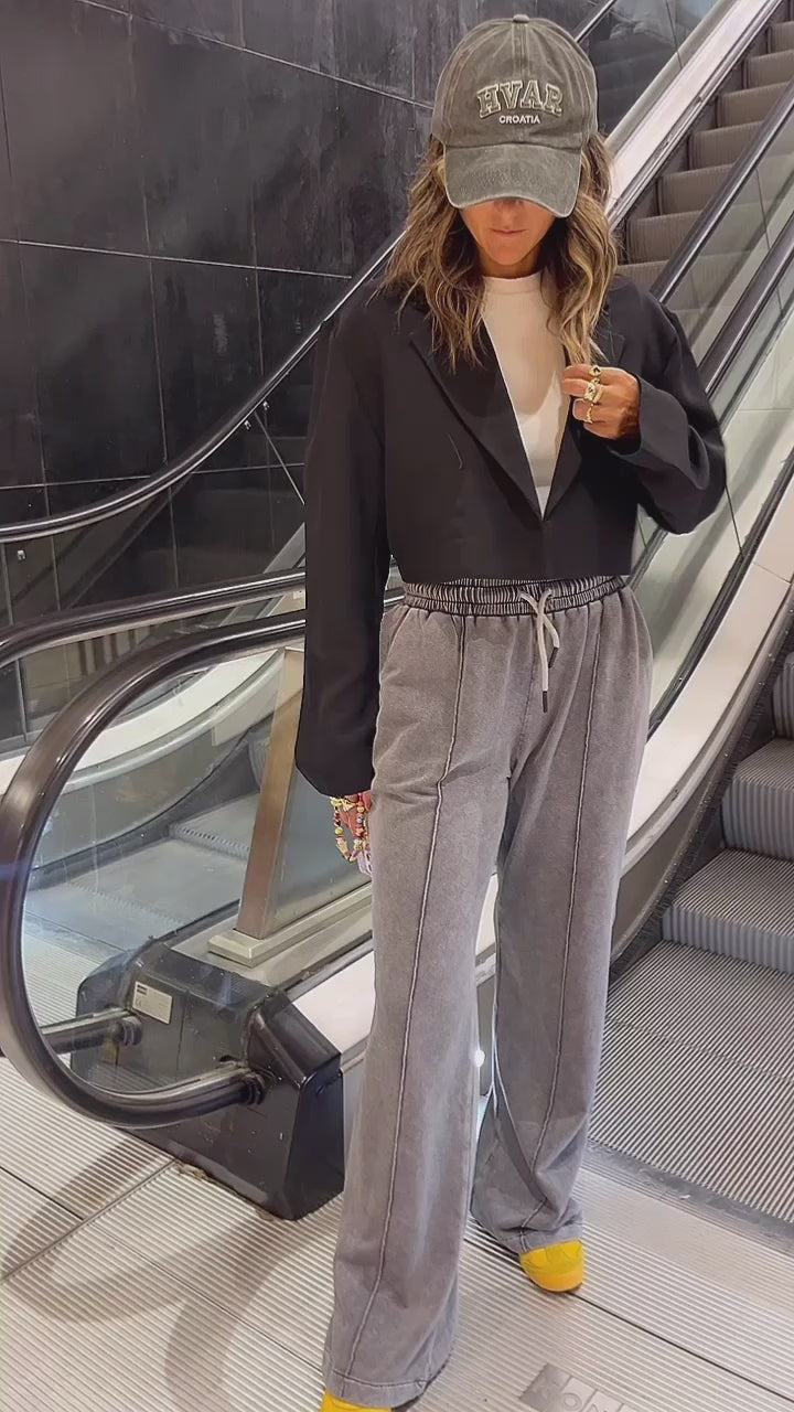 Black She’s a Boss Cropped Blazer